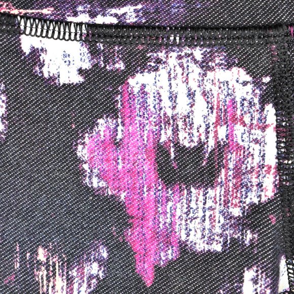 Lululemon Wunder Under Crop III Legging Size 6 Kara Blossom Yoga Black Pink - Picture 5 of 11